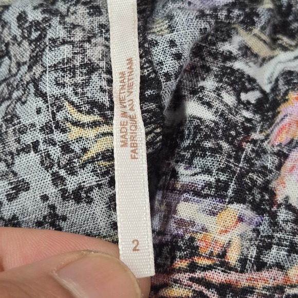 Free‎ People Women Dress 2 Black Linen Blend Beach Party Floral Slip Sleeveless - Picture 3 of 10